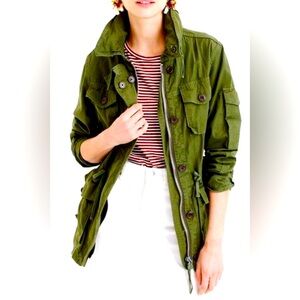 J Crew Mechanic Utility Jacket 100% Cotton Size Small Green